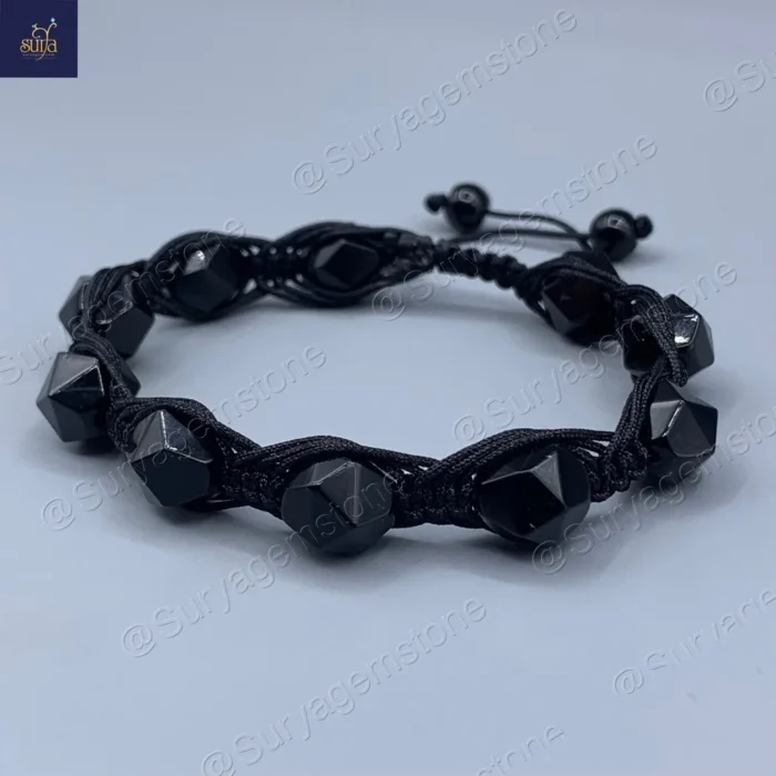 دستبند مردانه سنگی عقیق سیاه اصل و طبیعی ، سنگ تراش استار   Mystic Trio 2 - Image 3