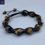 دستبند سنگی مردانه ، سنگ چشم ببر اصل و معدنی تراش استار   Mystic Trio 1 - Image 3