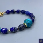 دستبند زنانه سنگی ، سنگ لاجورد اصل و معدنی و فیروزه مصری  Nile Majesty - Image 2