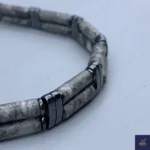 دستبند مردانه سنگی ، سنگ جاسپر کاپوچینو و حدید  Canal Stone 2 - Image 2