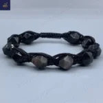 دستبند مردانه سنگی ، سنگ آبسیدین اصل و معدنی  Mystic Trio 5