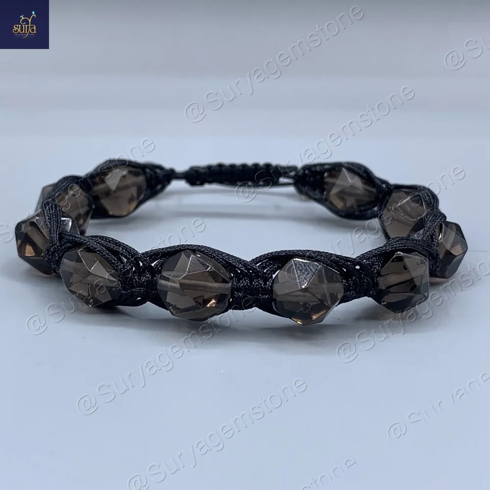 Ketu Mystic Trio 8 1JPG دستبند مردانه سنگ کوارتز دودی اصل و معدنی ، سنگی تراش استار Mystic Trio 8 - Image 1