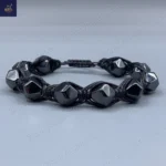 دستبند مردانه سنگ حدید اصل ، سنگی تراش استار    Mystic Trio 9