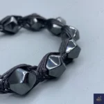 دستبند مردانه سنگ حدید اصل ، سنگی تراش استار    Mystic Trio 9 - Image 2