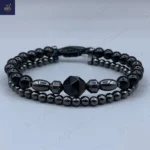 دستبند سنگی مردانه ، سنگ اصل و معدنی عقیق و حدید  Ketu Puzzled