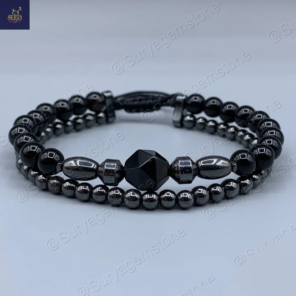 Ketu Puzzled 1 1JPG دستبند سنگی مردانه ، سنگ اصل و معدنی عقیق و حدید Ketu Puzzled - Image 1