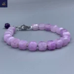 دستبند زنانه سنگ کنزایت طبیعی و اصل ، سنگی دست ساز   Lavender Dream - Image 3